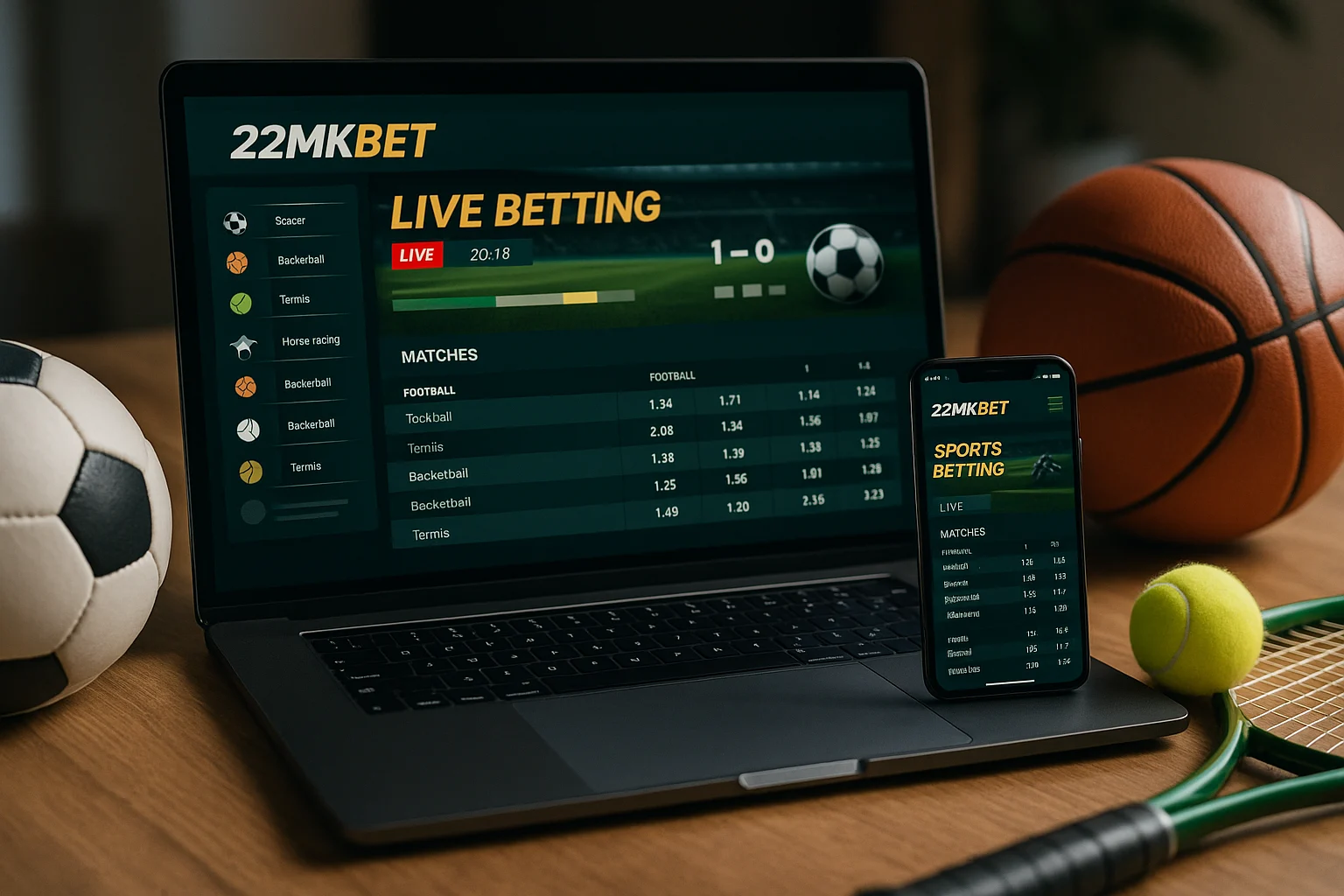 Aposte em apostas esportivas no cassino online 22MKBET