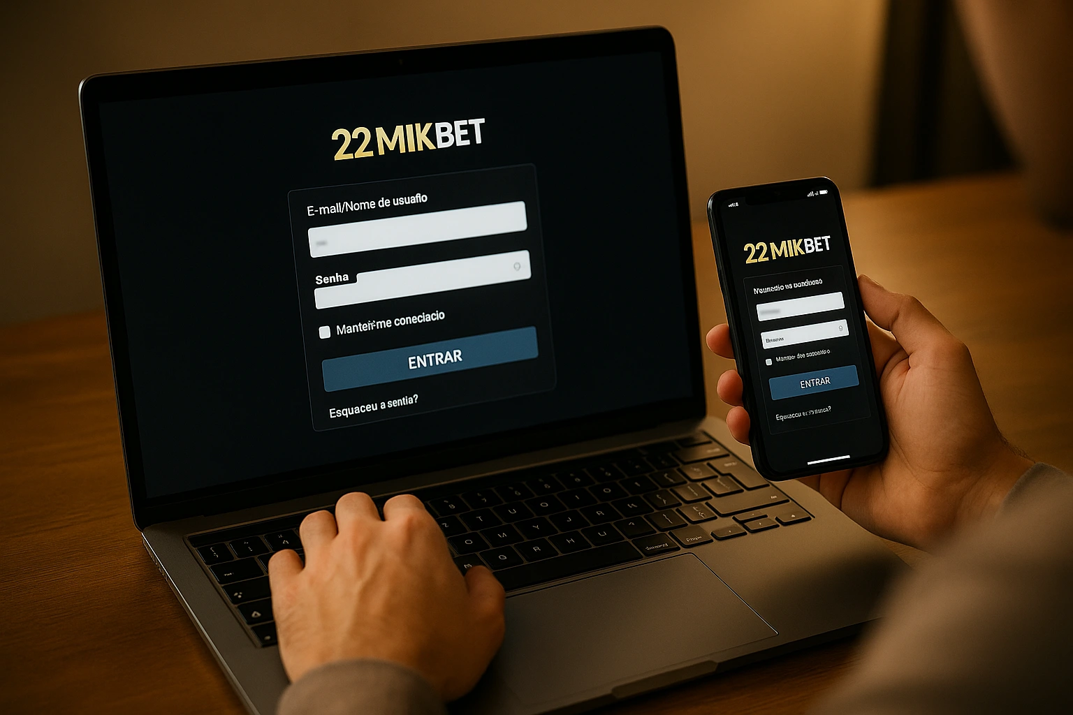 Criar uma nova Conta no plataforma 22MKBET